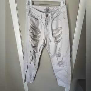 Forever 21 white ripped jeans